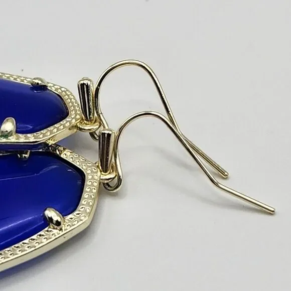 Kendra Scott Danielle Gold Drop Earrings In Cobalt - Picture 5 of 6